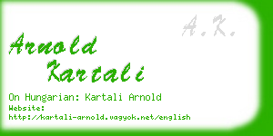 arnold kartali business card